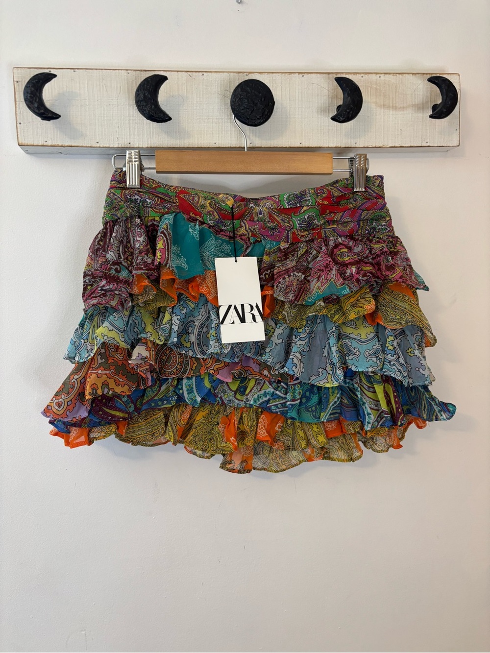 Zara Multicolor Paisley Ruffle Mini Skirt - Picture 8 of 11